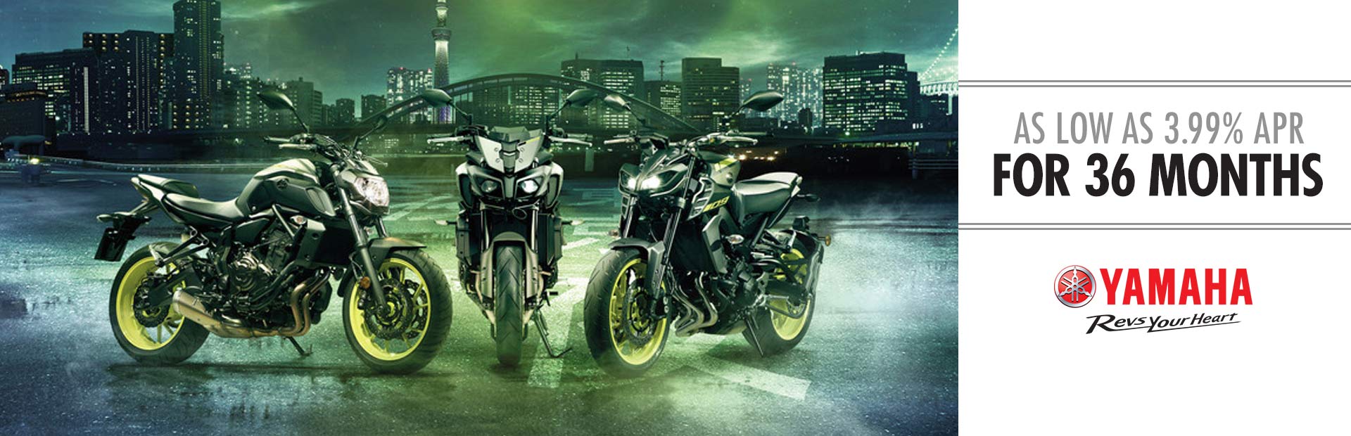 Yamaha: As Low As 3.99% APR For 36 Months (Street Bikes)